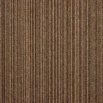 Brown and dark brown striped ribbed office carpet tile texture.
