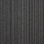 Charcoal and gray striped ribbed office carpet tile texture.
