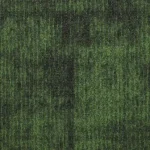 Green and dark gray patterned ribbed office carpet tile texture.