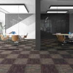 Modern office conference room with multi-toned carpet tiles