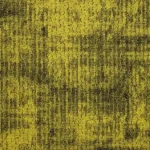 Yellow and dark gray patterned ribbed office carpet tile texture.